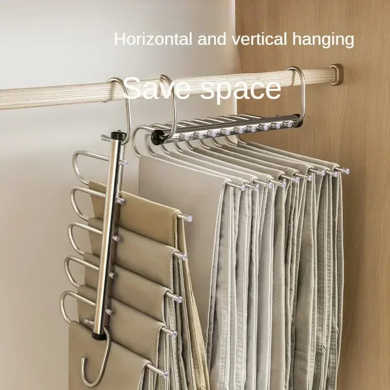 Space-Saving Folding Pants Hanger | Multi-Layer Closet Organizer