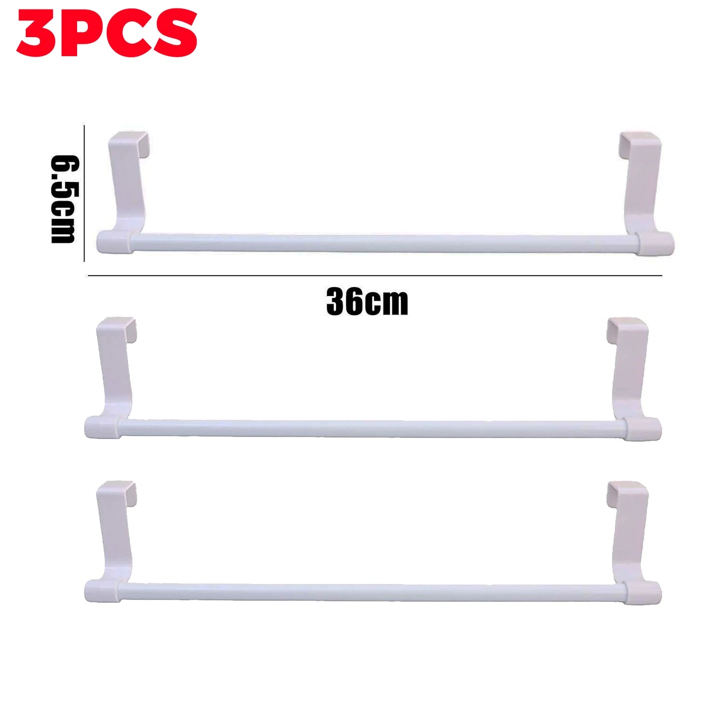 No-Drill Over-Door Towel Rack — Cabinet & Drawer Hanging Holder