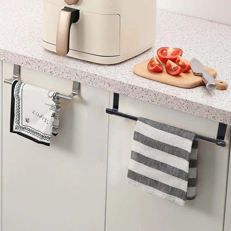 No-Drill Over-Door Towel Rack — Cabinet & Drawer Hanging Holder