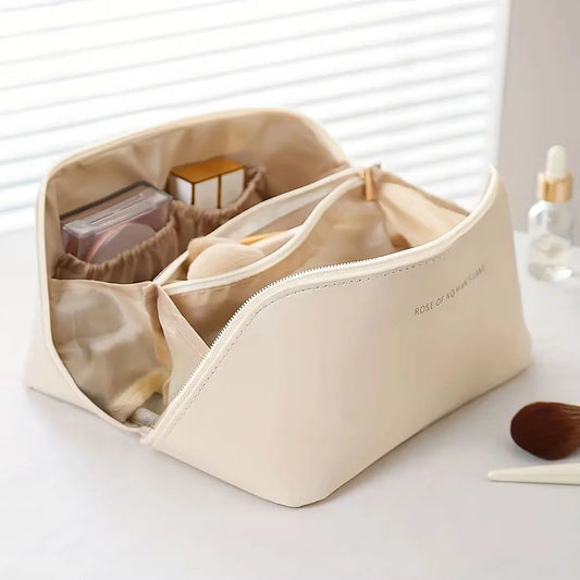 Compartment Makeup Bag — Travel Cosmetic Organizer Case