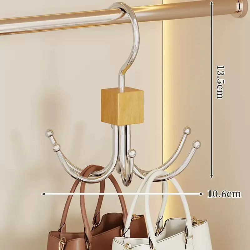 Multi-Hook Rotating Belt & Accessory Organizer | Closet Storage