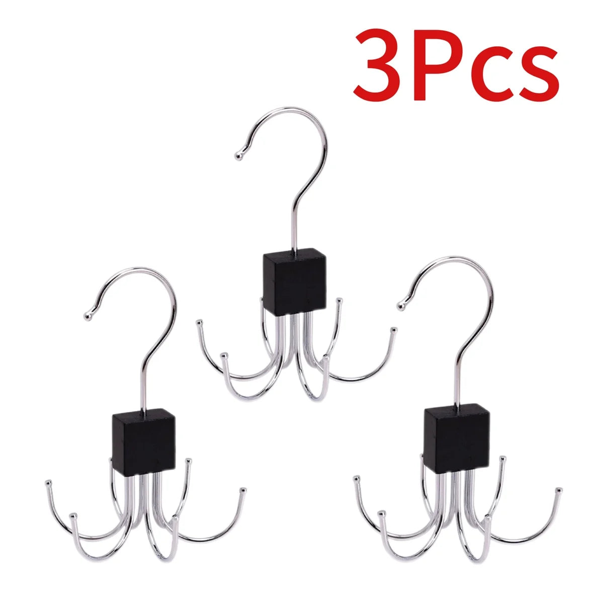 Multi-Hook Rotating Belt & Accessory Organizer | Closet Storage