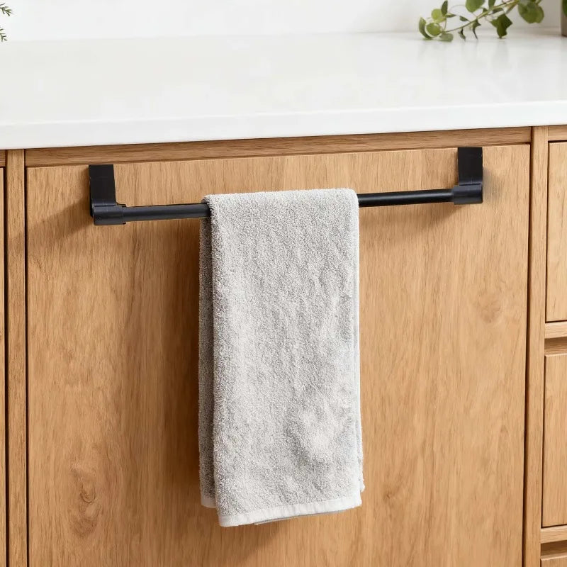 No-Drill Over-Door Towel Rack — Cabinet & Drawer Hanging Holder