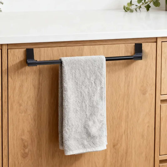 No-Drill Over-Door Towel Rack — Cabinet & Drawer Hanging Holder