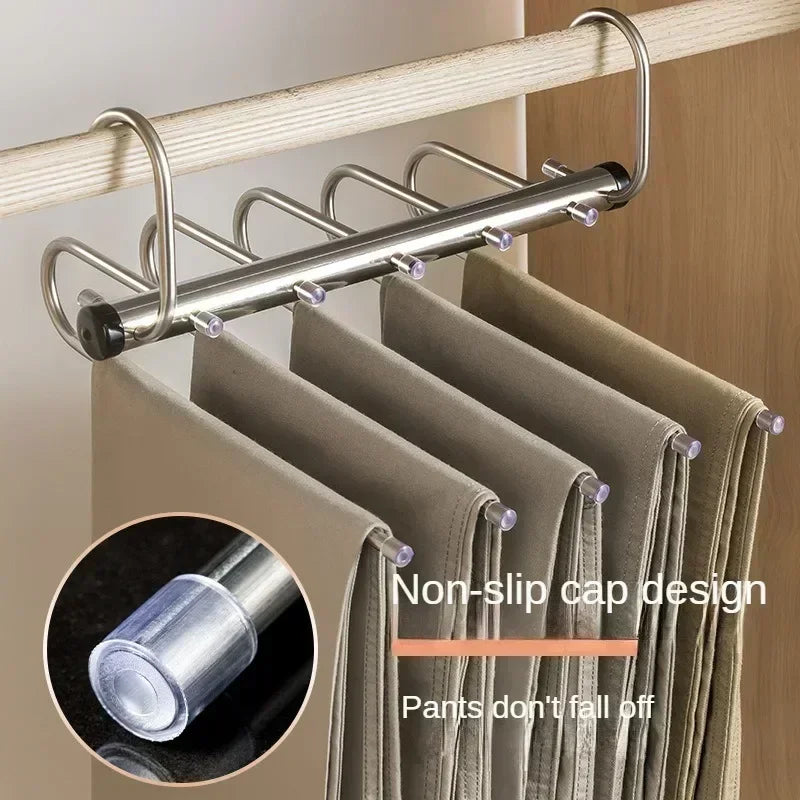 Space-Saving Folding Pants Hanger | Multi-Layer Closet Organizer